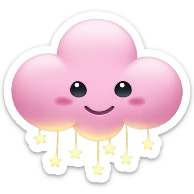 Pink cloud with string lights  sticker