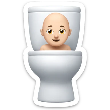 curious bald boy smiling sticker