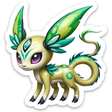 Colorful Shiny Edgy Cool Badass Painted Splashed Exotic Meloetta-Palkia-Virizion-Venom-Stitch-Fakémon-creature-hybrid sticker