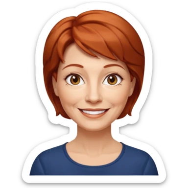 femme 60 ans cheveux courts et blond vénitien sticker