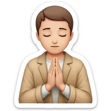 person praying with hands clasped sticker