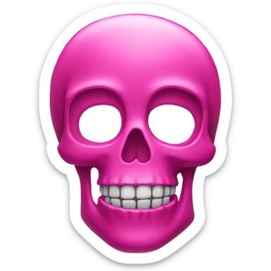 bright pink skull emoji sticker