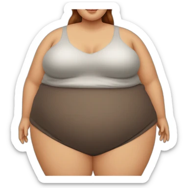 obese-woman-big-belly-grosse-fesse-cuisse-énormecheveux-marron sticker