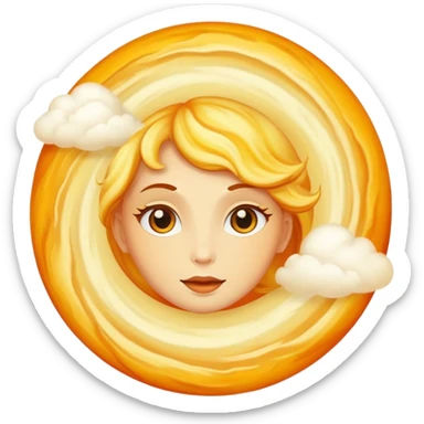 Venus as a circular planet without rings, yellow-orange atmosphere sticker