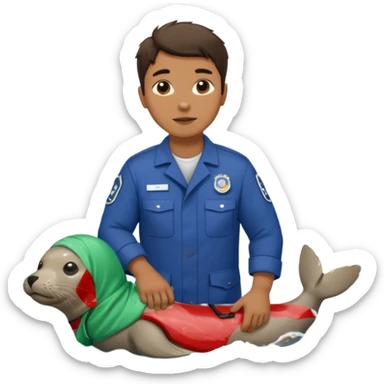 National Oceanic and Atmospheric Administration rescue workers rescue a seal sticker