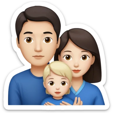 Family korean male x russian female + kid sticker