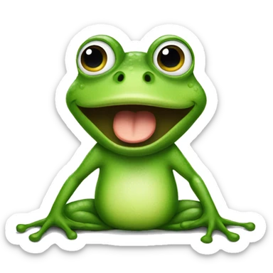 funny frog who ask for mo sticker