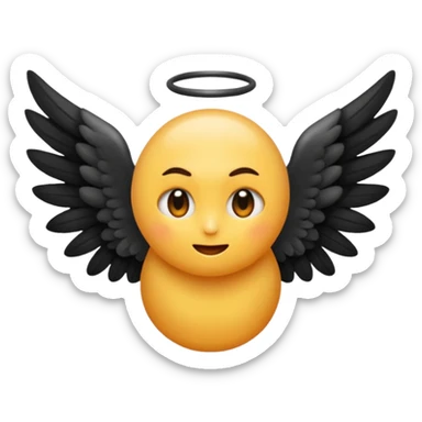 Créé un emojis d'un ange  avec des ailes de demon noir sticker