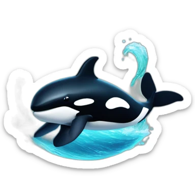 killer whale with earth powers sticker