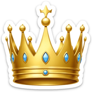 A crown emoji in the style of Apple emoji with a handle and a window. sticker