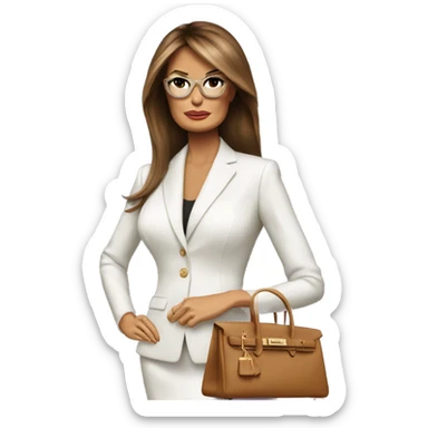 Melania Trump with a Birkin bag sticker
