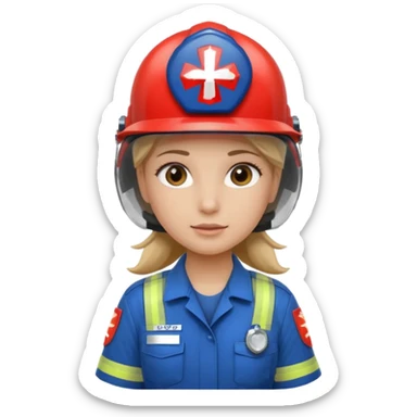 girl emergency worker sticker