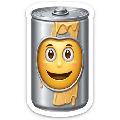silver can of food sticker