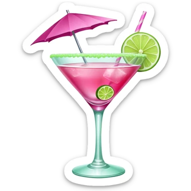 cosmopolitan with a piece of lime hanging down sticker