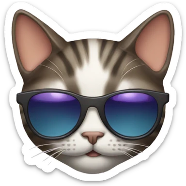 Cat with sunglasses sticker