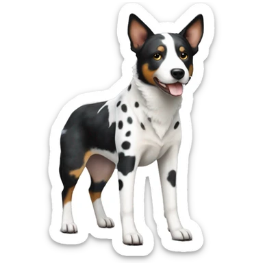 Black and white spotted Australian cattle dog full body sticker