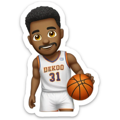 Jugador blanco de basket camiseta con el nombre deARIO sticker