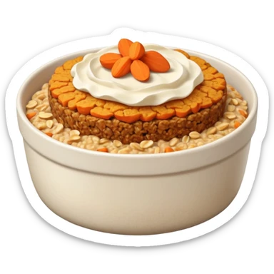 carrot cake oats baked oats in a bowl like oat meal  sticker