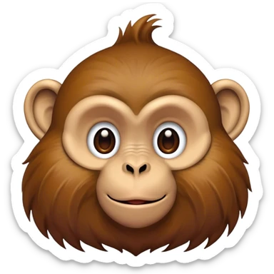 Monkey poking nose sticker