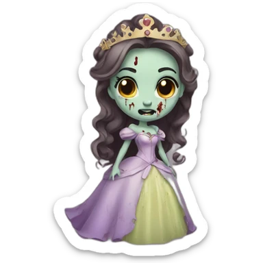 Zombie princess bell disney sticker