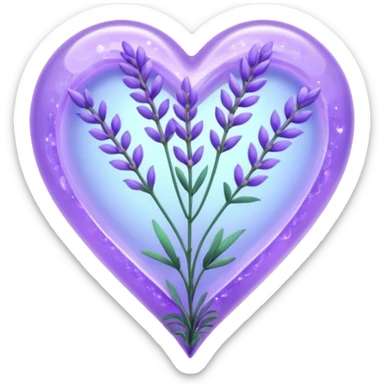 create a holographic lavender plant that wraps around a lavender colored heart sticker