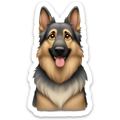 gray and tan long haired german shepherd sticker
