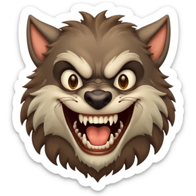 Werewolf laughing sticker