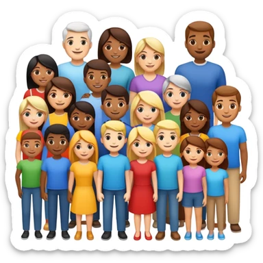 Group of diverse people standing together in unity sticker