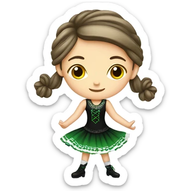 girl irish step dancing sticker