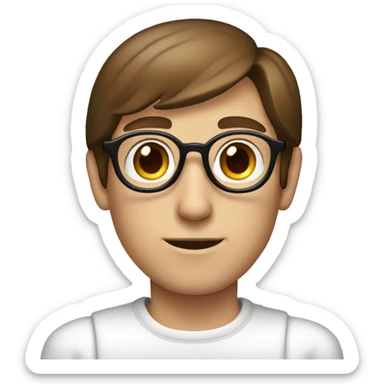 young Steve jobs with brown hair and small wrinkles sticker