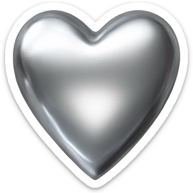 silver chrome heart sticker