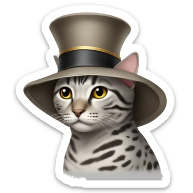 Cat breed Egyptian Mau in a hat sticker