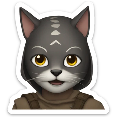 Therian with a cat mask sticker