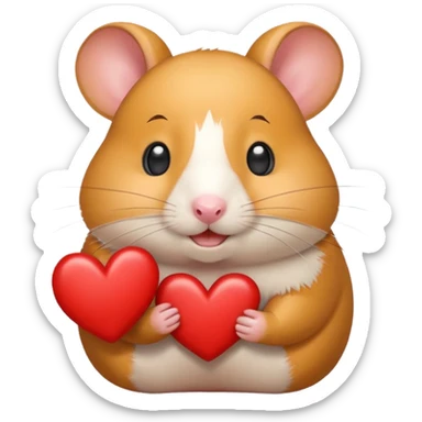 happy heart hamster sticker