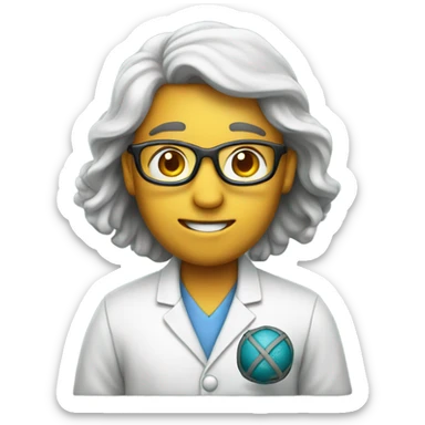 Scientists holding a softball sticker