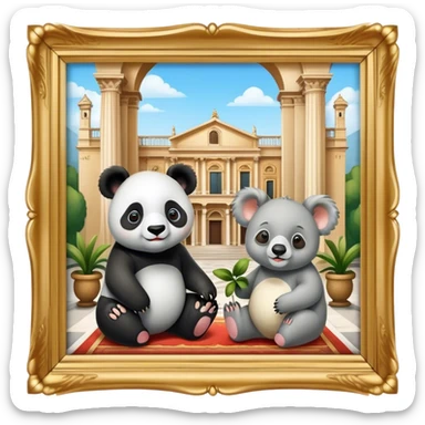 Panda and koala in Italian palazzo sticker