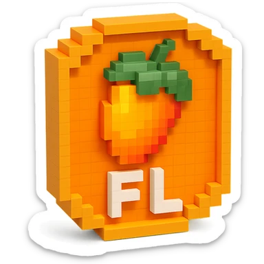 FL Studio logo, voxel style sticker