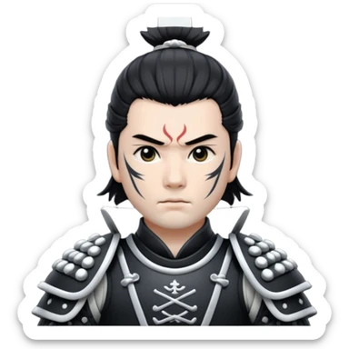 I want a black and white samurai. It is for an icon. sticker