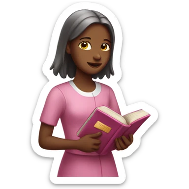 Girl with pink Bible  sticker