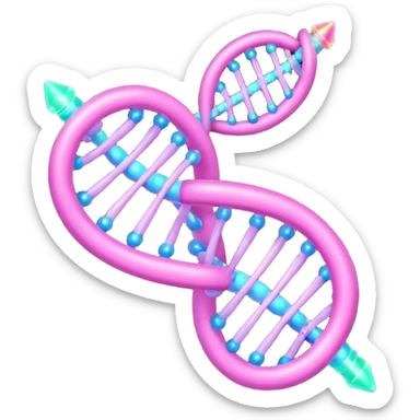 pink dna molecule sticker