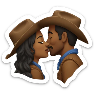 Cowboys kissing sticker