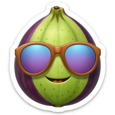 fig fruit in sunglasses sticker
