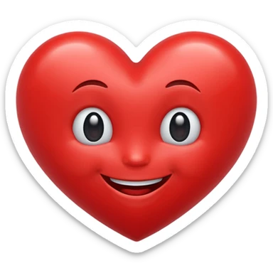 Laugh with red heart sticker