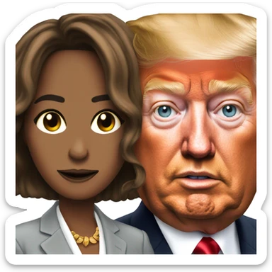 Trump and Kamala  sticker