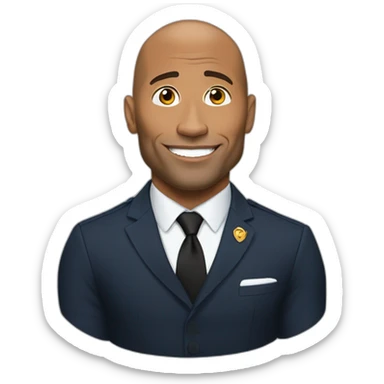 macron avec Dwayne Johnson sticker