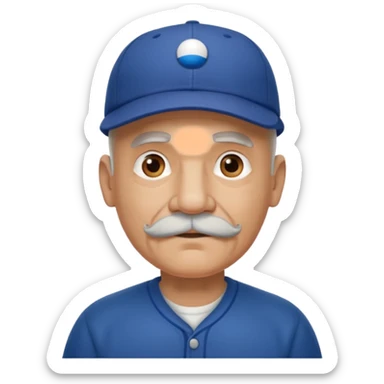 viejo pelon bigote gorra beisbol sticker