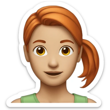 Redhead woman ponytail sticker