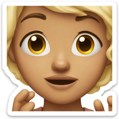 Cute face tears in her eyes and cute hand gestures  sticker