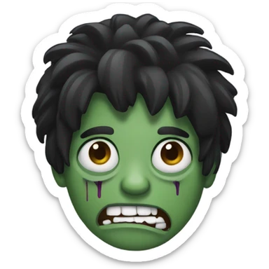 zumbi black hair  sticker