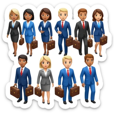 isometric people dressed as realtors sticker